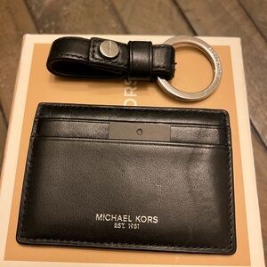 Michael Kors Black Card Holder and Keychain